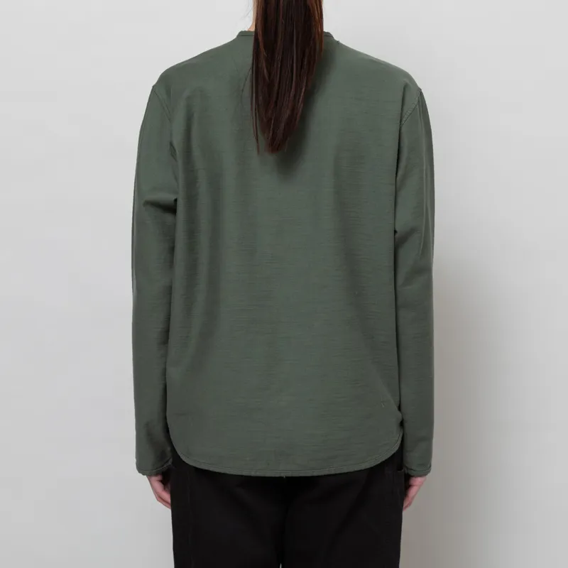 Universal Works Womens Zip Liner Jacket Olive Slub Sateen-3