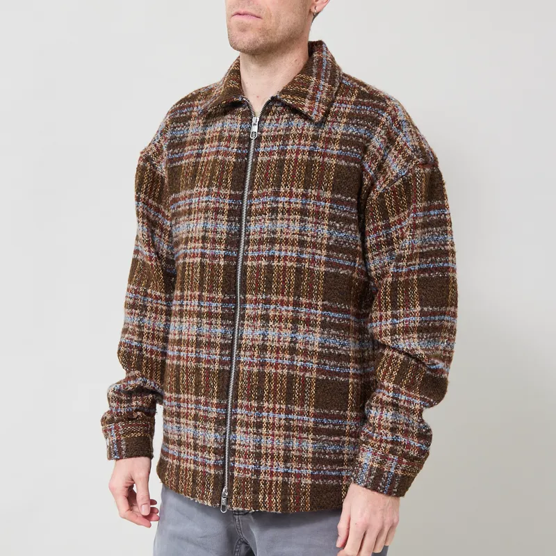 Revolution Zipped Overshirt Brown-1