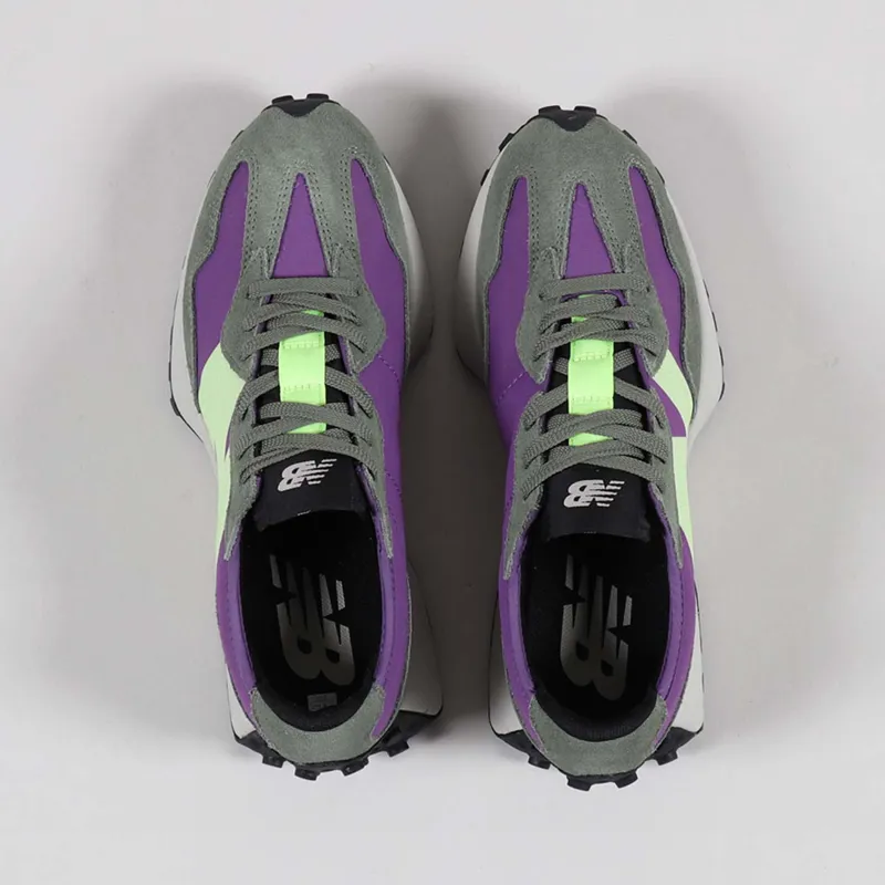 New Balance 327 Shoes Sour Grape Bleached Lime-3