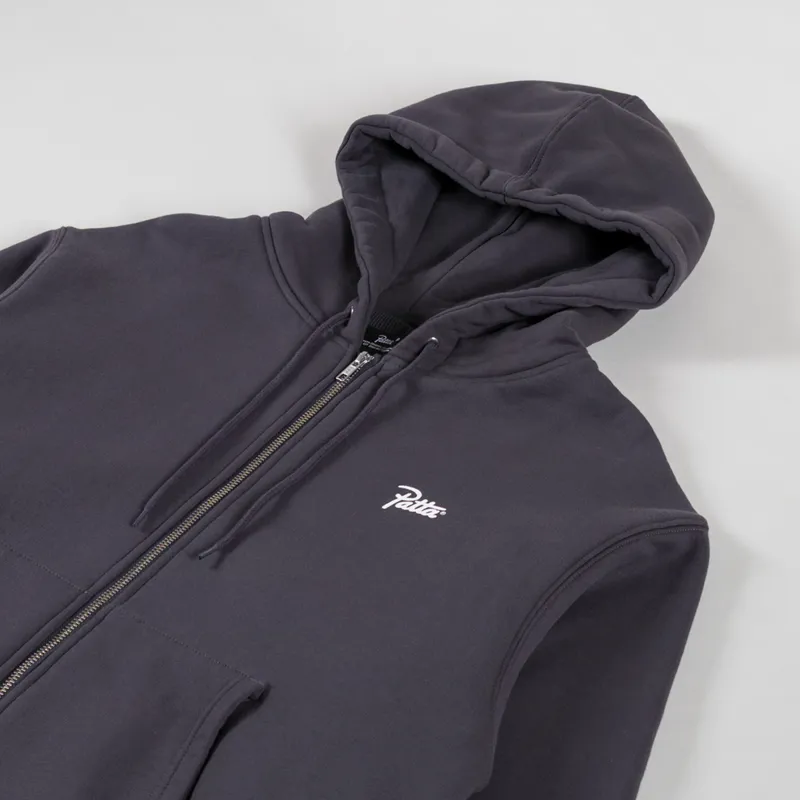 Patta Classic Zip Up Hooded Sweater Forged Iron-2