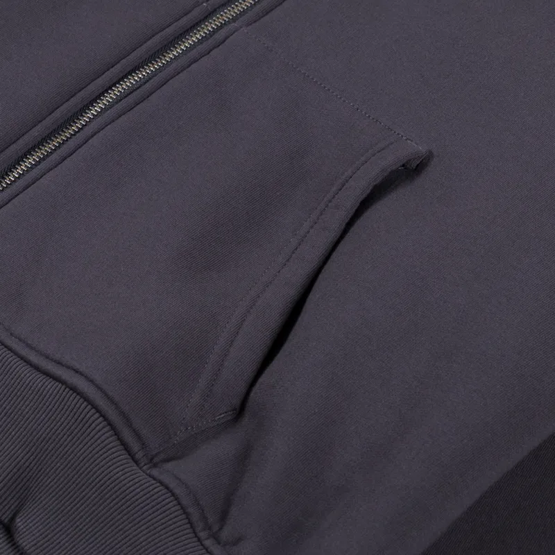 Patta Classic Zip Up Hooded Sweater Forged Iron-5