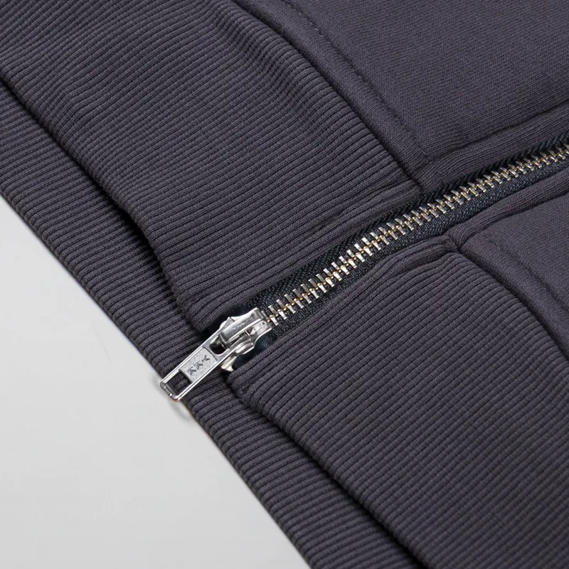 Patta Classic Zip Up Hooded Sweater Forged Iron-6