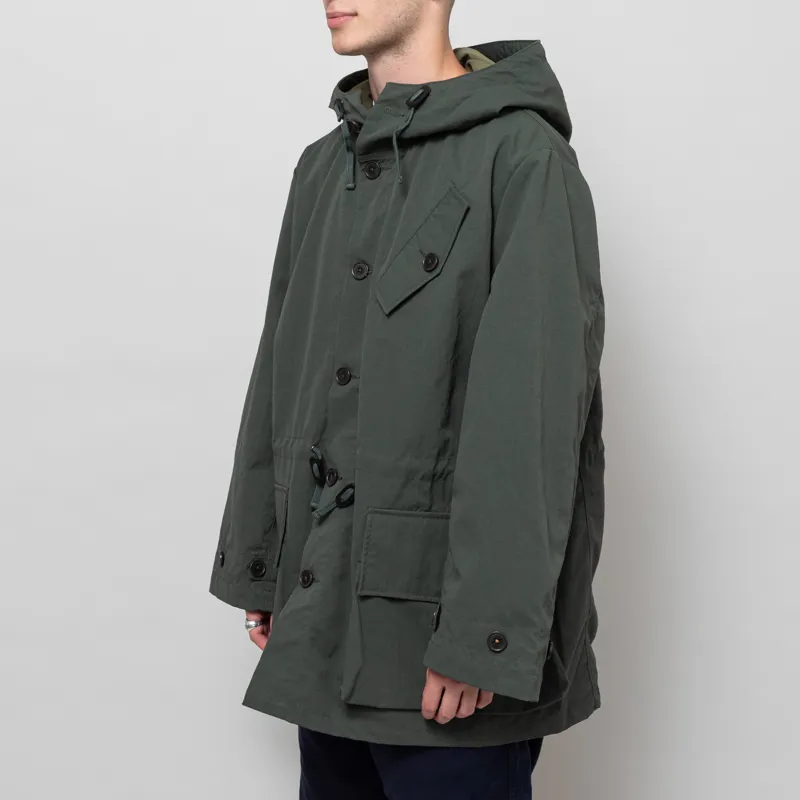 Universal Works Boston Parka Khaki Recycled Nylon Ripstop-1