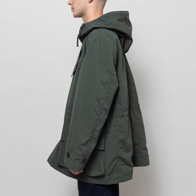 Universal Works Boston Parka Khaki Recycled Nylon Ripstop-2
