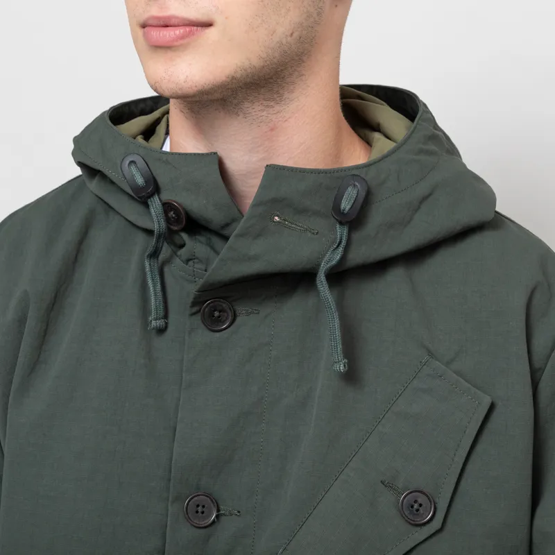Universal Works Boston Parka Khaki Recycled Nylon Ripstop-5