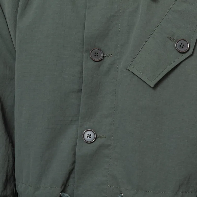 Universal Works Boston Parka Khaki Recycled Nylon Ripstop-8