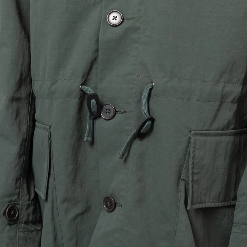 Universal Works Boston Parka Khaki Recycled Nylon Ripstop-7