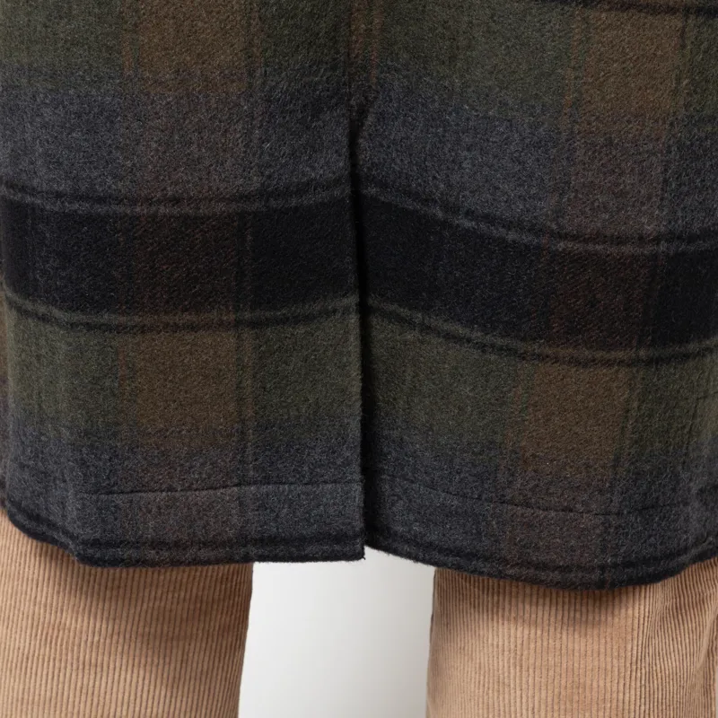 Universal Works Account Coat Black Brown Berlin Wool Check-10