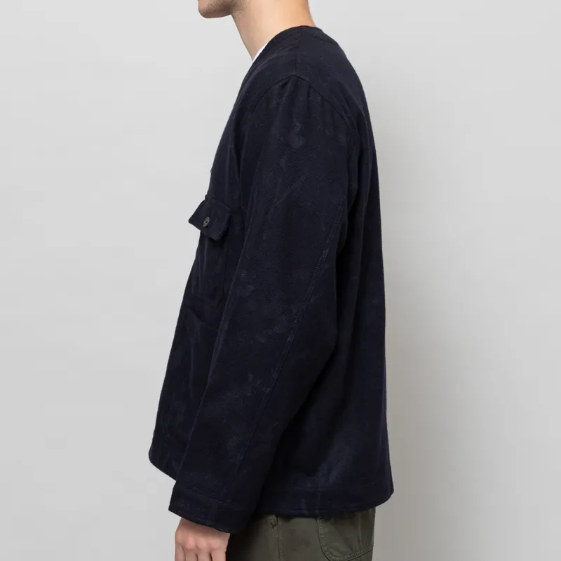 Universal Works Cabin Jacket Navy Flower Print Flannel-2