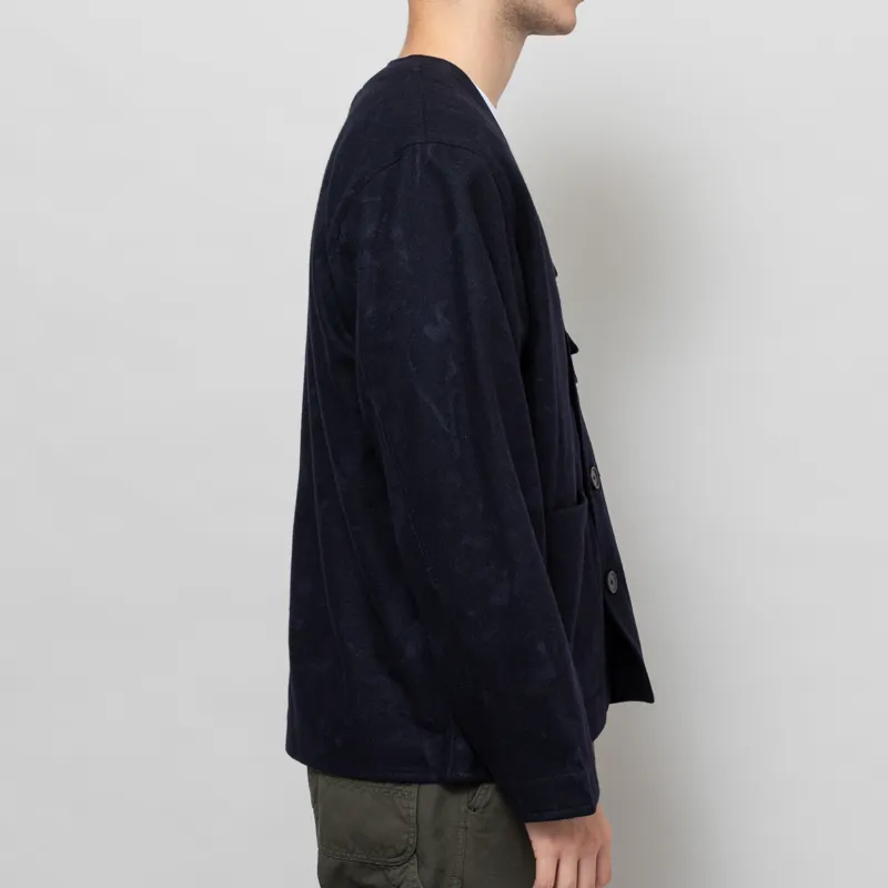 Universal Works Cabin Jacket Navy Flower Print Flannel-4