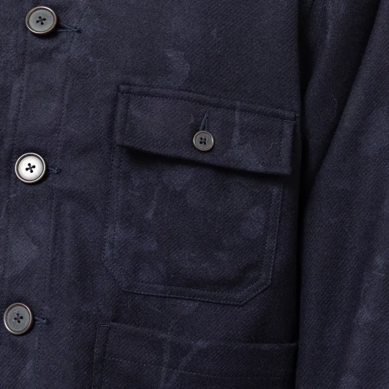 Universal Works Cabin Jacket Navy Flower Print Flannel-7