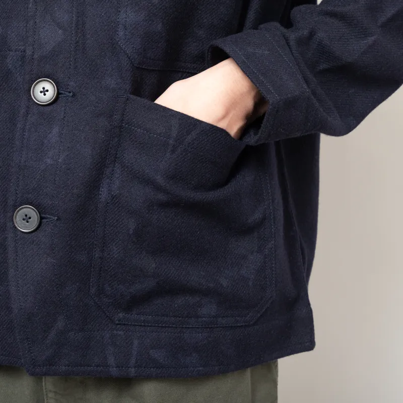 Universal Works Cabin Jacket Navy Flower Print Flannel-9