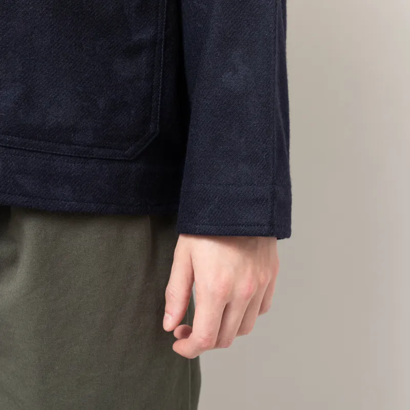 Universal Works Cabin Jacket Navy Flower Print Flannel-10