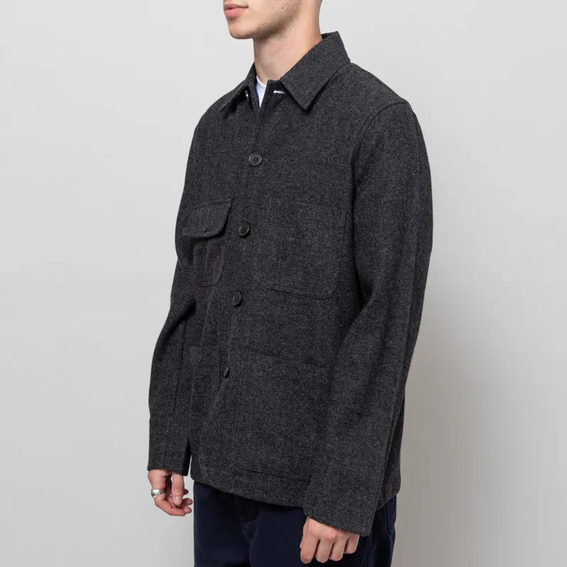 Universal Works Mens Merchant Jacket Grey Anders Wool Upcycled