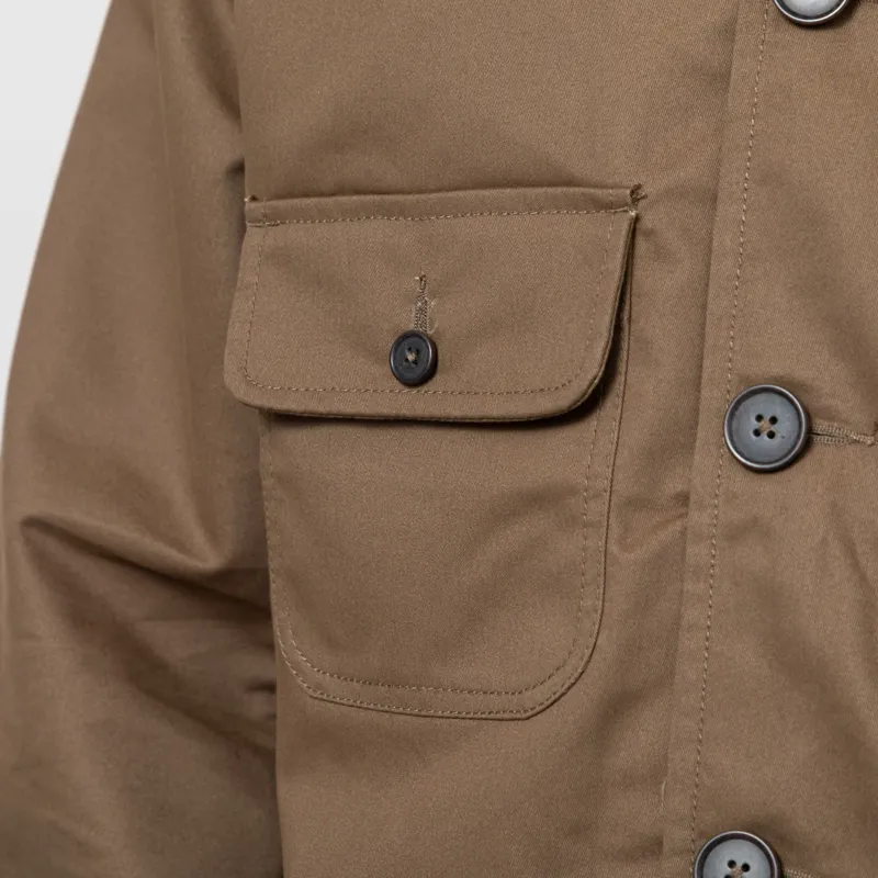 Universal Works Merchant Jacket Khaki Brushed Polytech-7