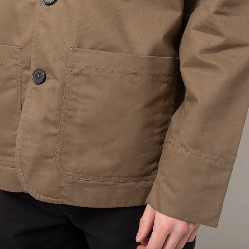 Universal Works Merchant Jacket Khaki Brushed Polytech-9