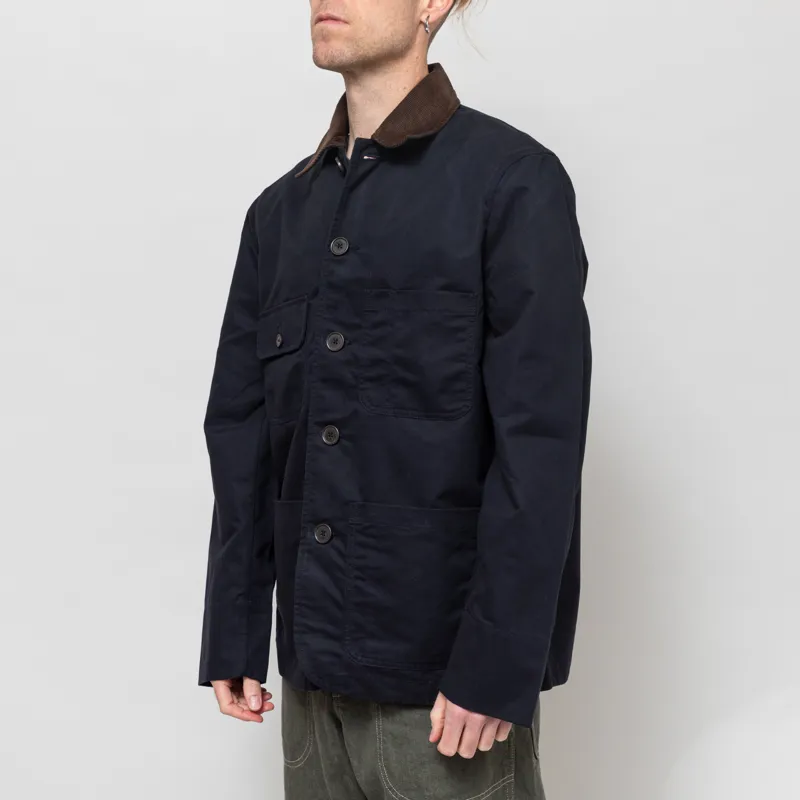 Universal Works Merchant Jacket Navy Brushed Polytech-1