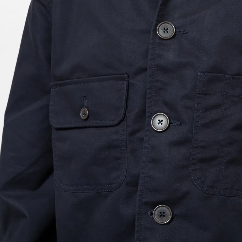 Universal Works Merchant Jacket Navy Brushed Polytech-10