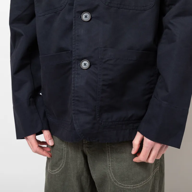 Universal Works Merchant Jacket Navy Brushed Polytech-7