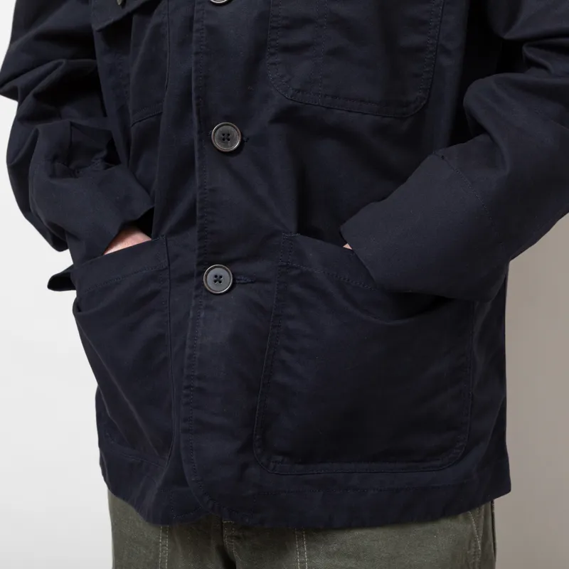 Universal Works Merchant Jacket Navy Brushed Polytech-6