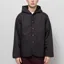 Universal Works Reversible Simple Hooded Jacket Black Brown Recycled Poly Tech Sherpa