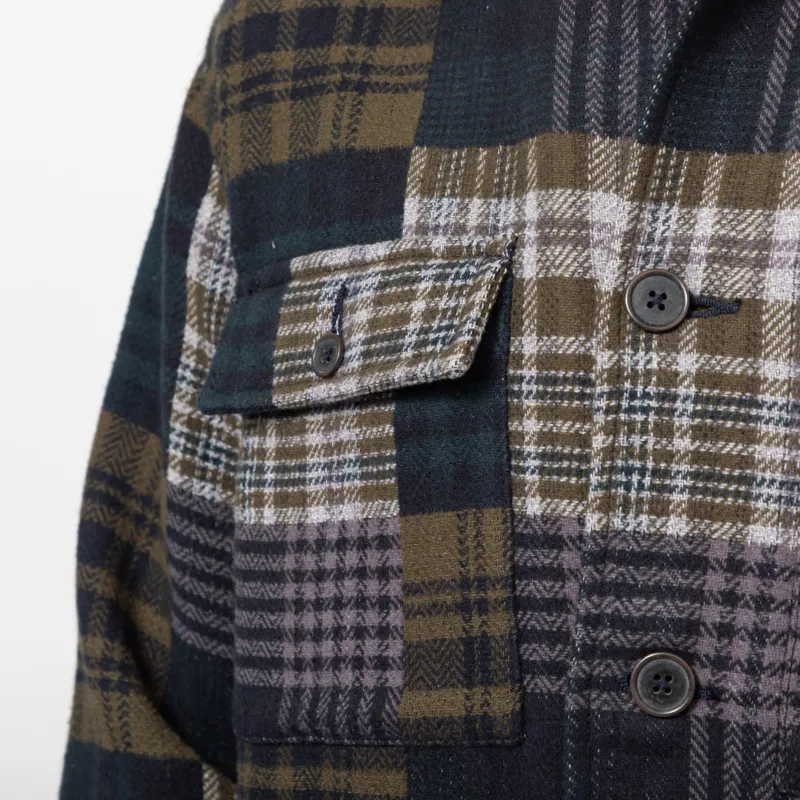 Universal Works Dockside Jacket Green Japanese Patchwork-6