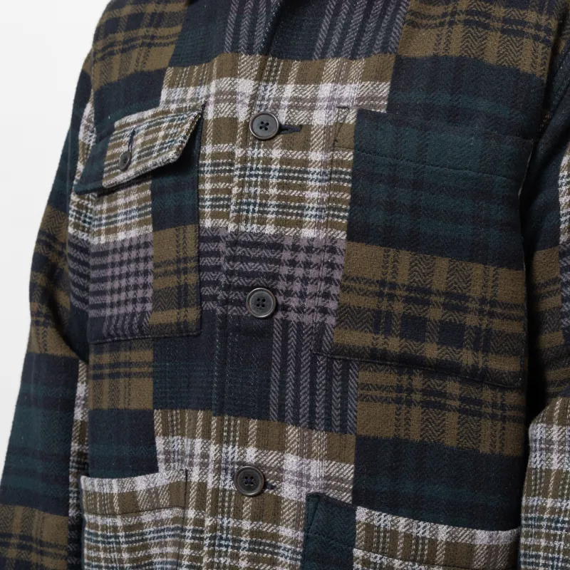 Universal Works Dockside Jacket Green Japanese Patchwork-7