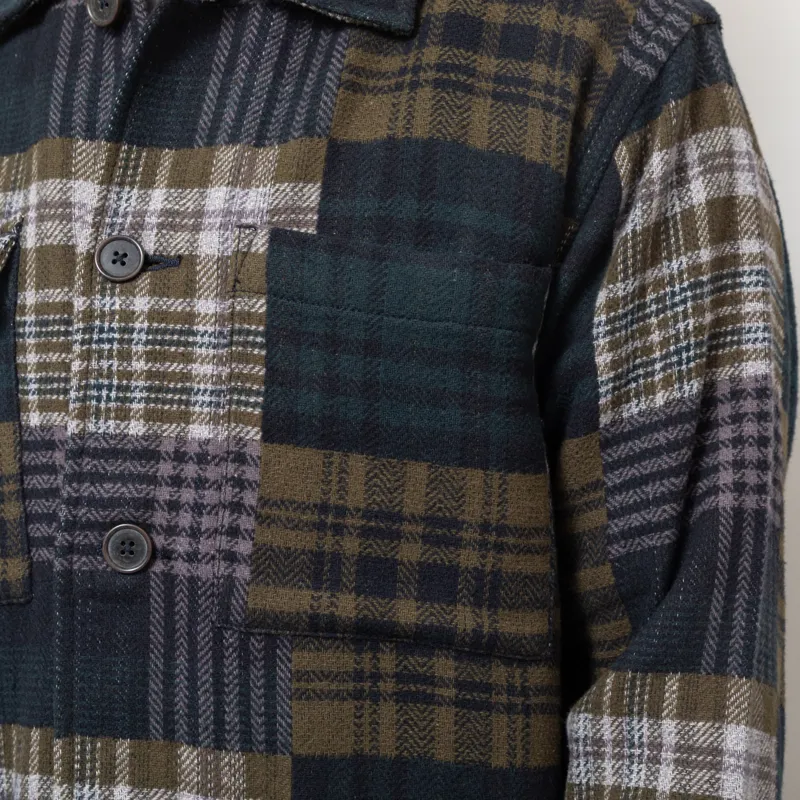 Universal Works Dockside Jacket Green Japanese Patchwork-8