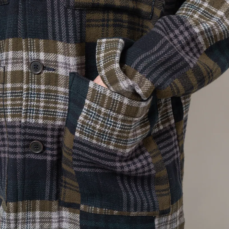 Universal Works Dockside Jacket Green Japanese Patchwork-9