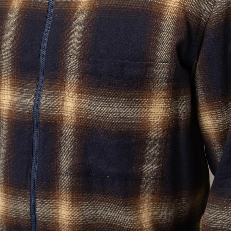 Universal Works Zip Shirt Navy Canyon Check-6