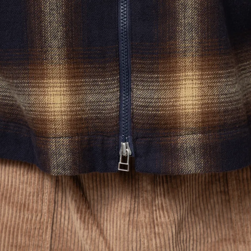 Universal Works Zip Shirt Navy Canyon Check-7