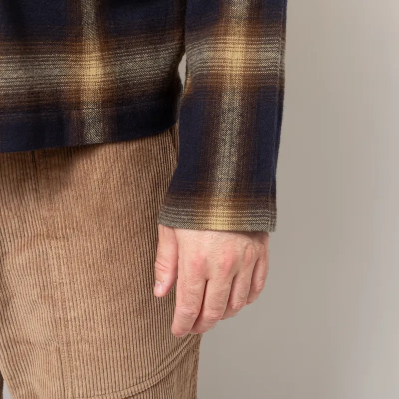 Universal Works Zip Shirt Navy Canyon Check-8