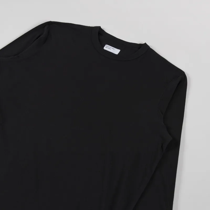 Universal Works Long Sleeve Core T Shirt Black Single Jersey-1