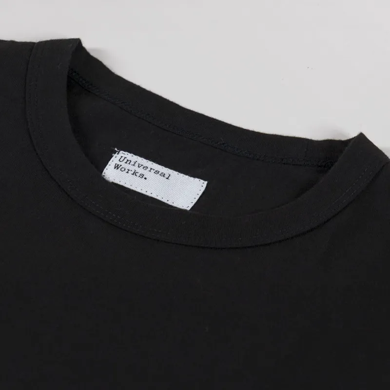 Universal Works Long Sleeve Core T Shirt Black Single Jersey-2