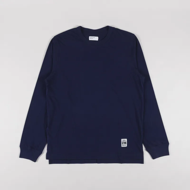 Universal Works Long Sleeve Core T Shirt Navy Single Jersey