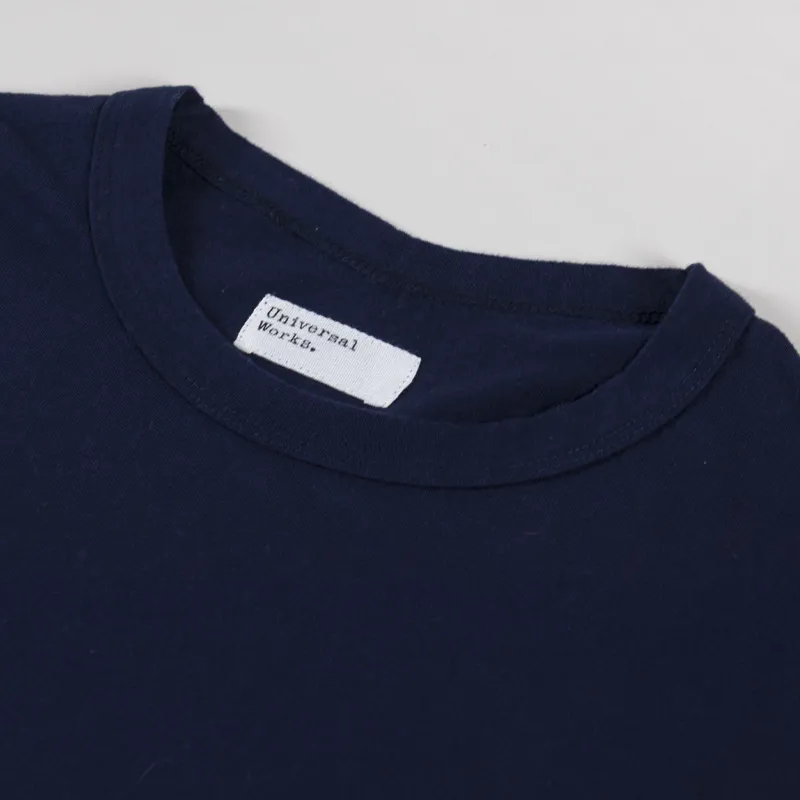 Universal Works Long Sleeve Core T Shirt Navy Single Jersey-2