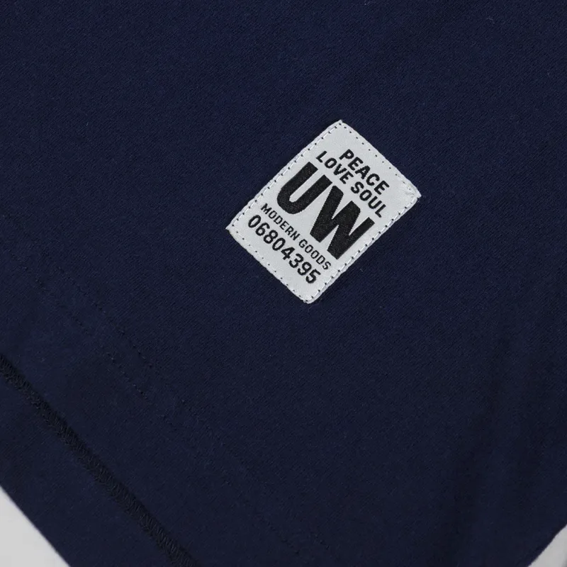 Universal Works Long Sleeve Core T Shirt Navy Single Jersey-4