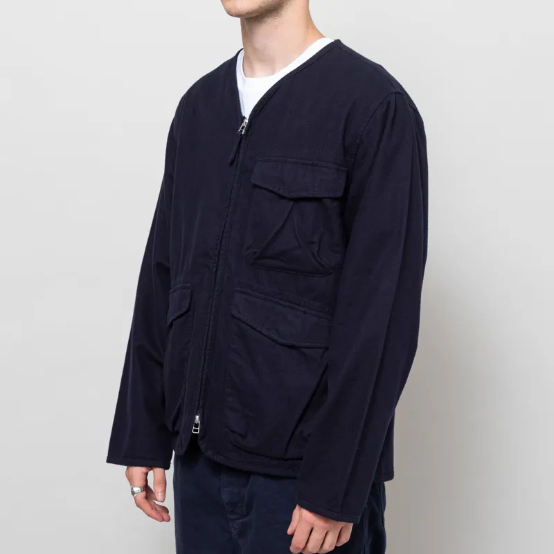 Universal Works Parachute Liner Jacket Navy Brushed Moleskin-1