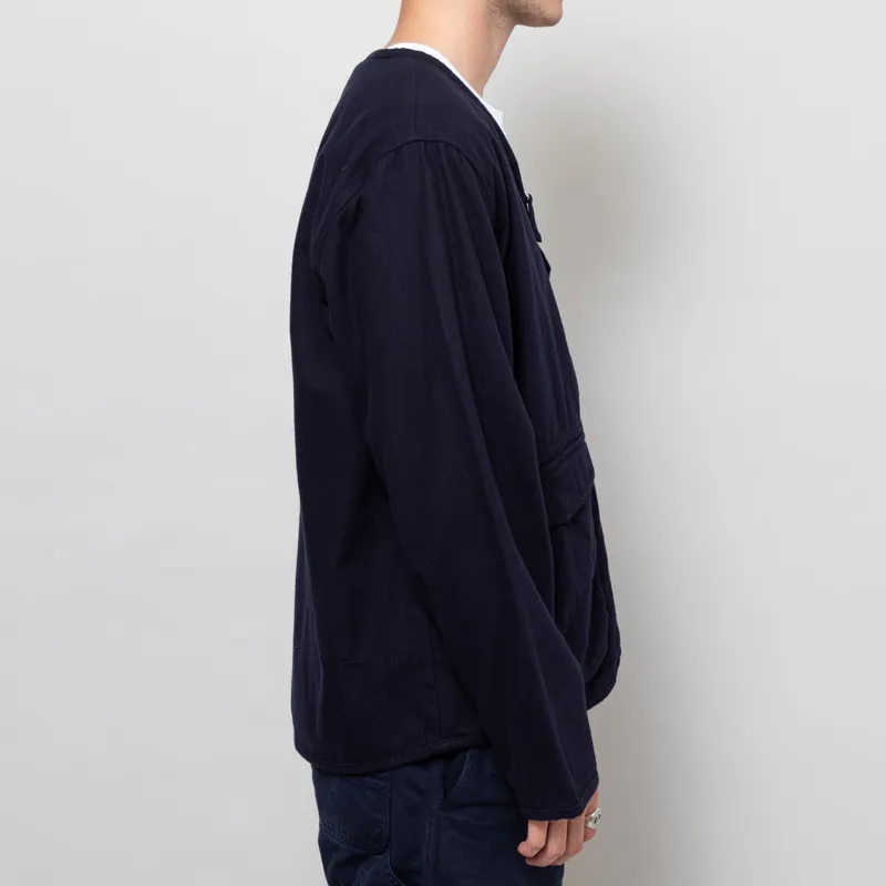 Universal Works Parachute Liner Jacket Navy Brushed Moleskin-4