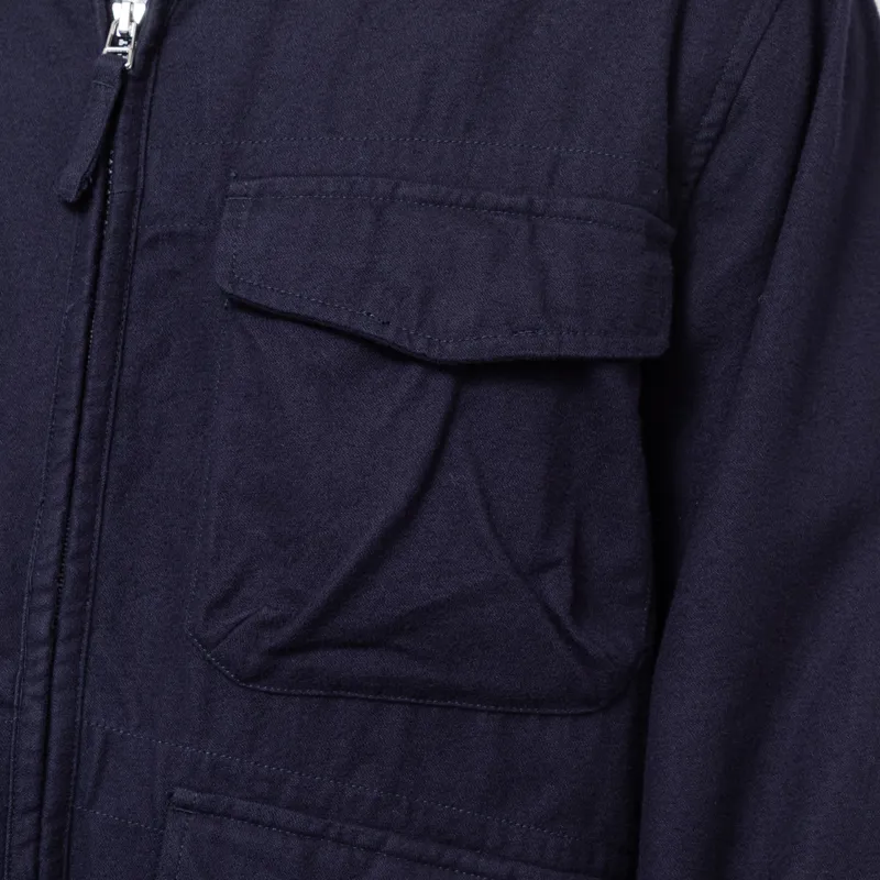 Universal Works Parachute Liner Jacket Navy Brushed Moleskin-8