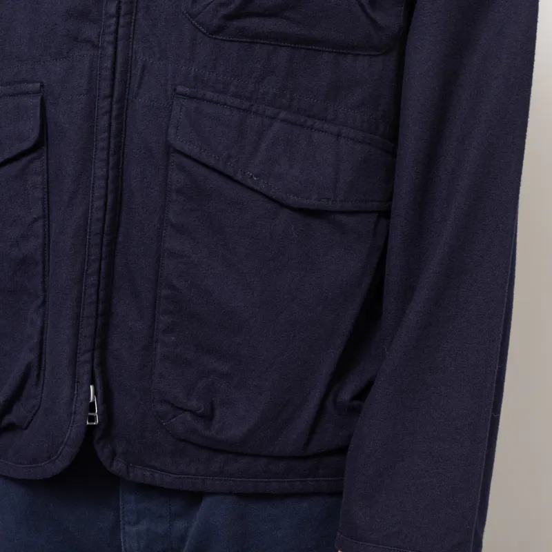 Universal Works Parachute Liner Jacket Navy Brushed Moleskin-7