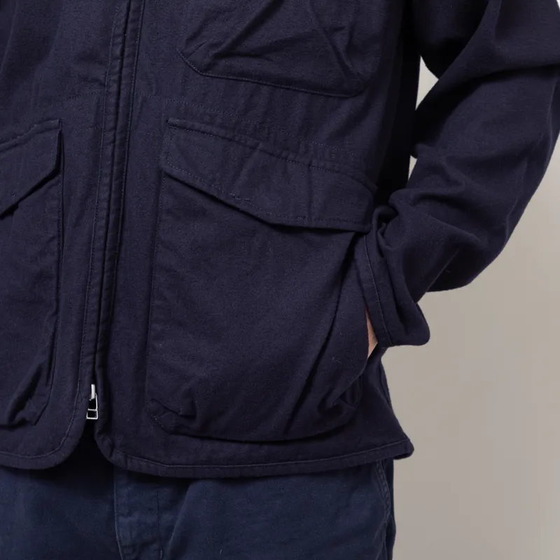 Universal Works Parachute Liner Jacket Navy Brushed Moleskin-6