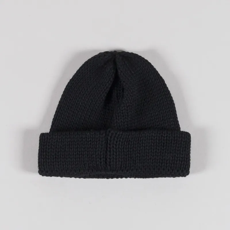 Universal Works Short Watch Cap Black British Wool-1
