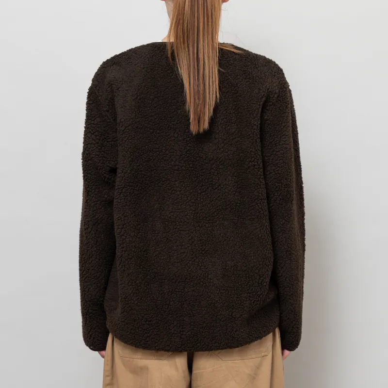 Universal Works Womens Zip Liner Jacket Brown Galaxy Fleece-3