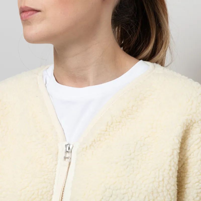 Universal Works Womens Zip Liner Jacket Ecru Galaxy Fleece-5