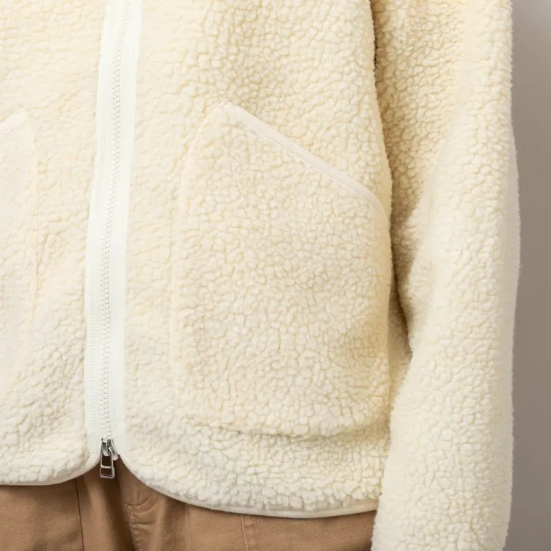 Universal Works Womens Zip Liner Jacket Ecru Galaxy Fleece-6