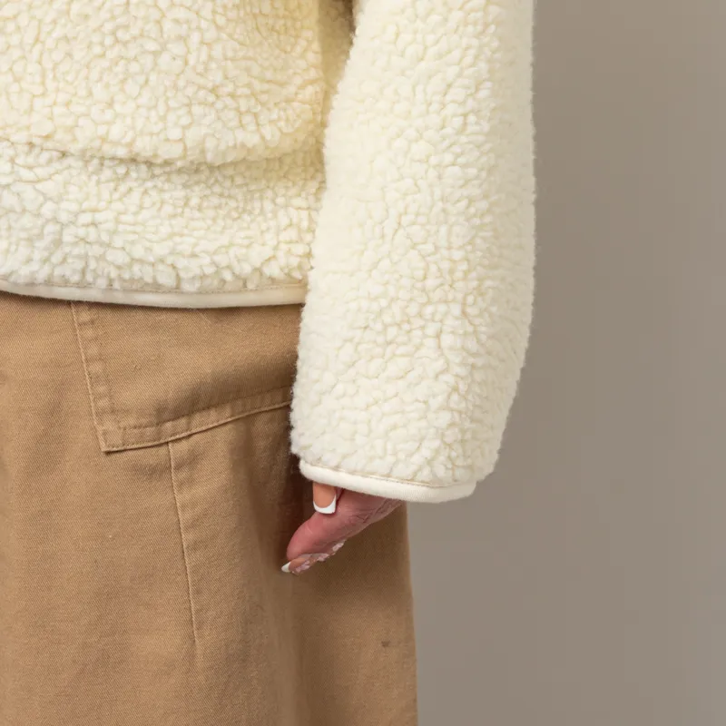 Universal Works Womens Zip Liner Jacket Ecru Galaxy Fleece-8