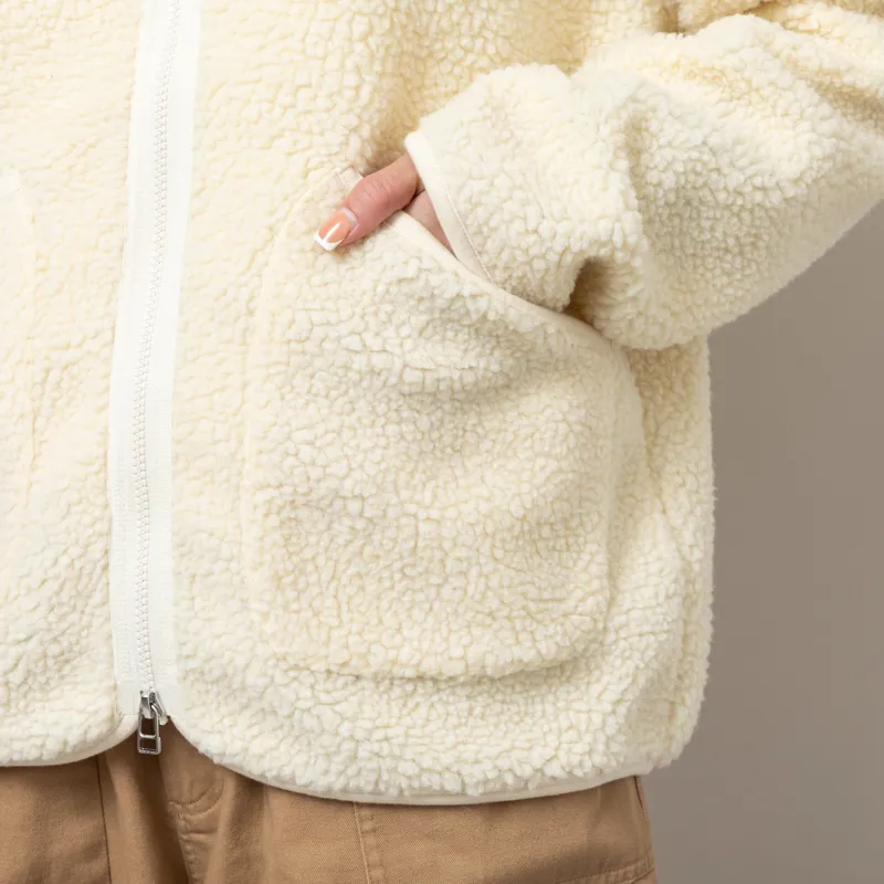 Universal Works Womens Zip Liner Jacket Ecru Galaxy Fleece-7