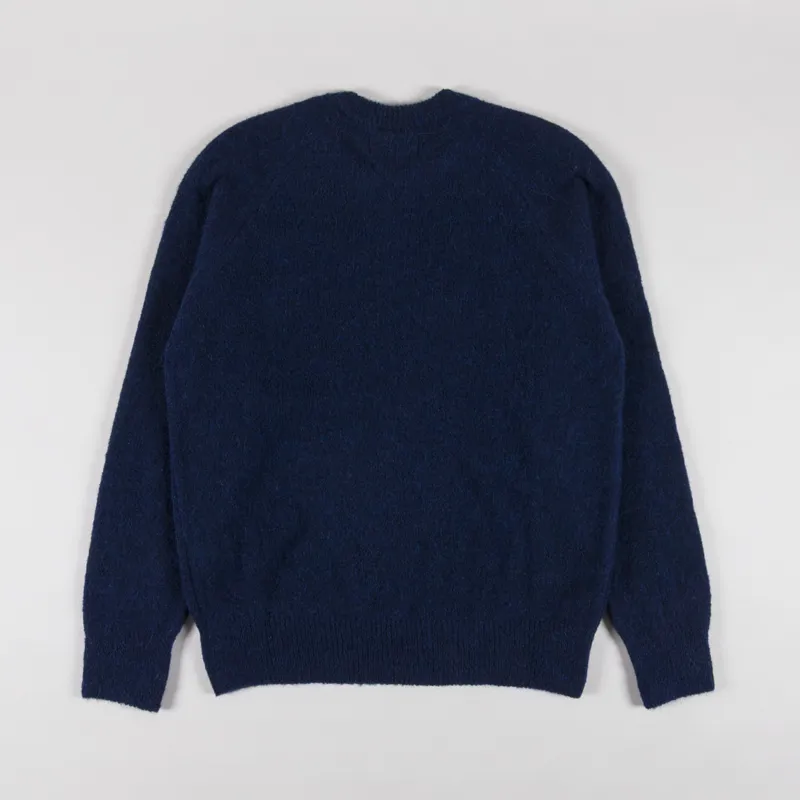 Universal Works Lyon Crew Navy Alpaca Knit-1