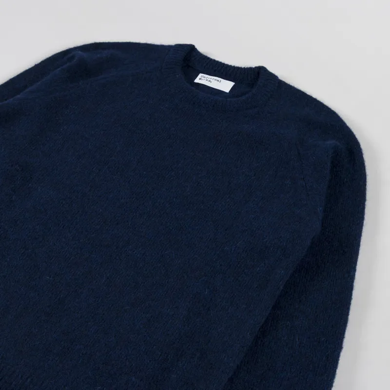 Universal Works Lyon Crew Navy Alpaca Knit-2